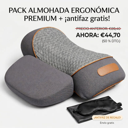 Pack Almohada Ergonómica Premium + 🎁antifaz ¡GRATIS!